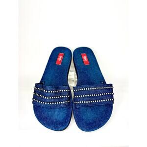 Vintage Y2K Mossimo Denim Rhinestone Sandals